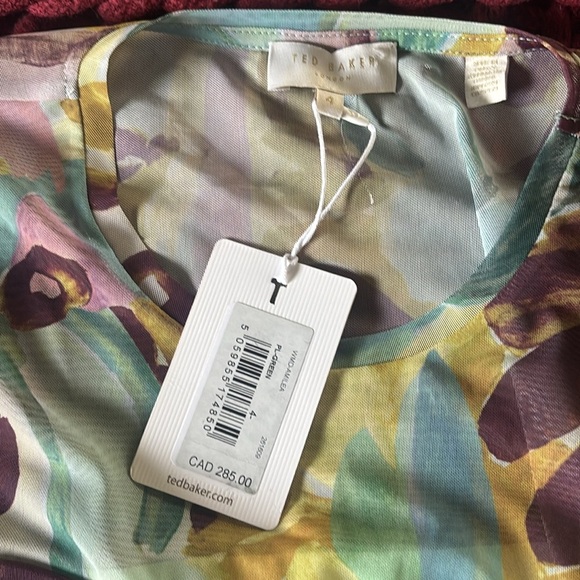 Ted Baker Amelia Multi   Green  Ruched Wrap Mini Dress - Picture 10 of 11